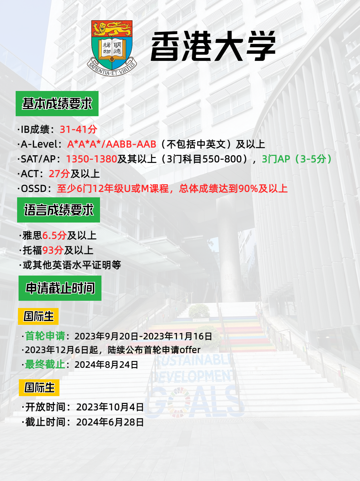 2024年香港大學(xué)本科申請要求、申請時(shí)間，別錯(cuò)過了申請哦